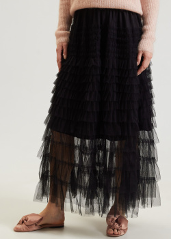 Спідниця з еластичним поясом Lara чорного кольору, фото